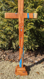 Large Cedar Cross with epoxy inlay