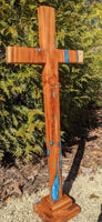 Large Cedar Cross with epoxy inlay