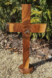 Black Walnut cross with turquoise inlay