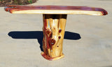 Live Edge cedar sofa table, console table, foyer table, entry table, and slab table